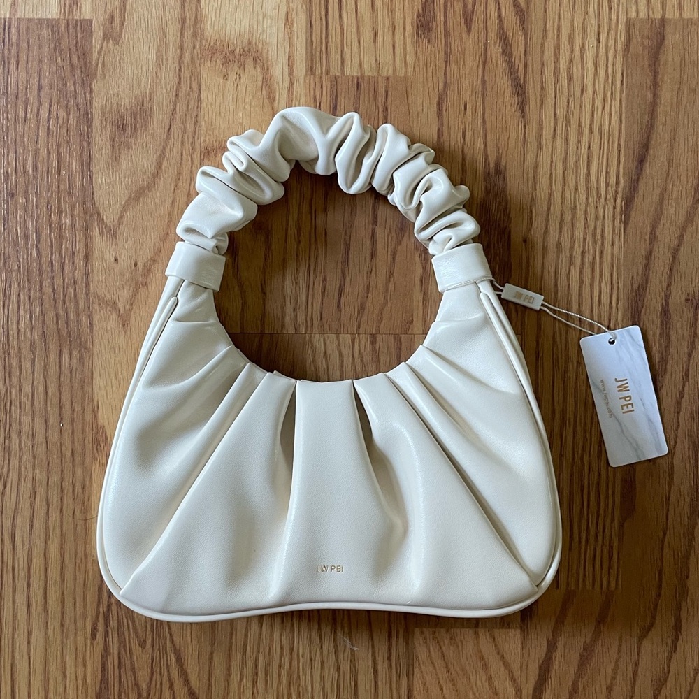 New NWT JW Pei Gabbi Ruched Hobo Bag Purse - Ivory